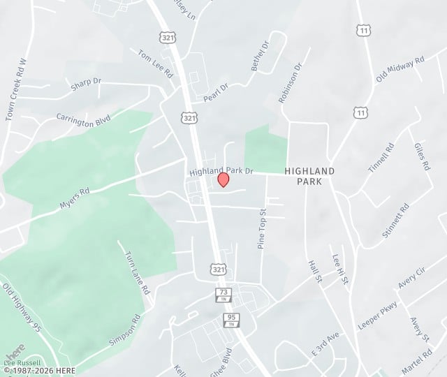 Location Map: Lenoir City Professional Park, 603 Highway 321 North Building 1 Lenoir City, Tennessee 37771