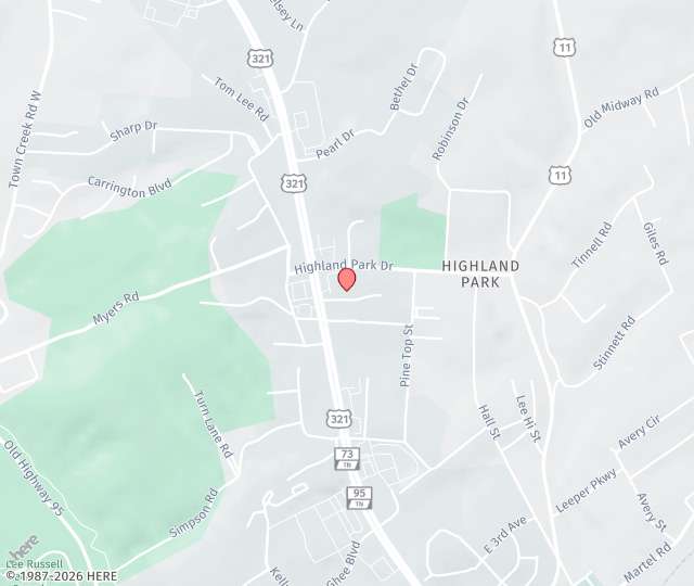 Location Map: Lenoir City Professional Park, 603 Highway 321 North Building 1 Lenoir City, Tennessee 37771