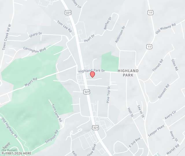 Location Map: Lenoir City Professional Park, 603 Highway 321 North Building 1 Lenoir City, Tennessee 37771